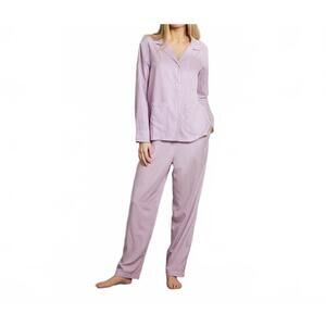 NEW THE SLEEP CODE ticking stripe long pj set in berry